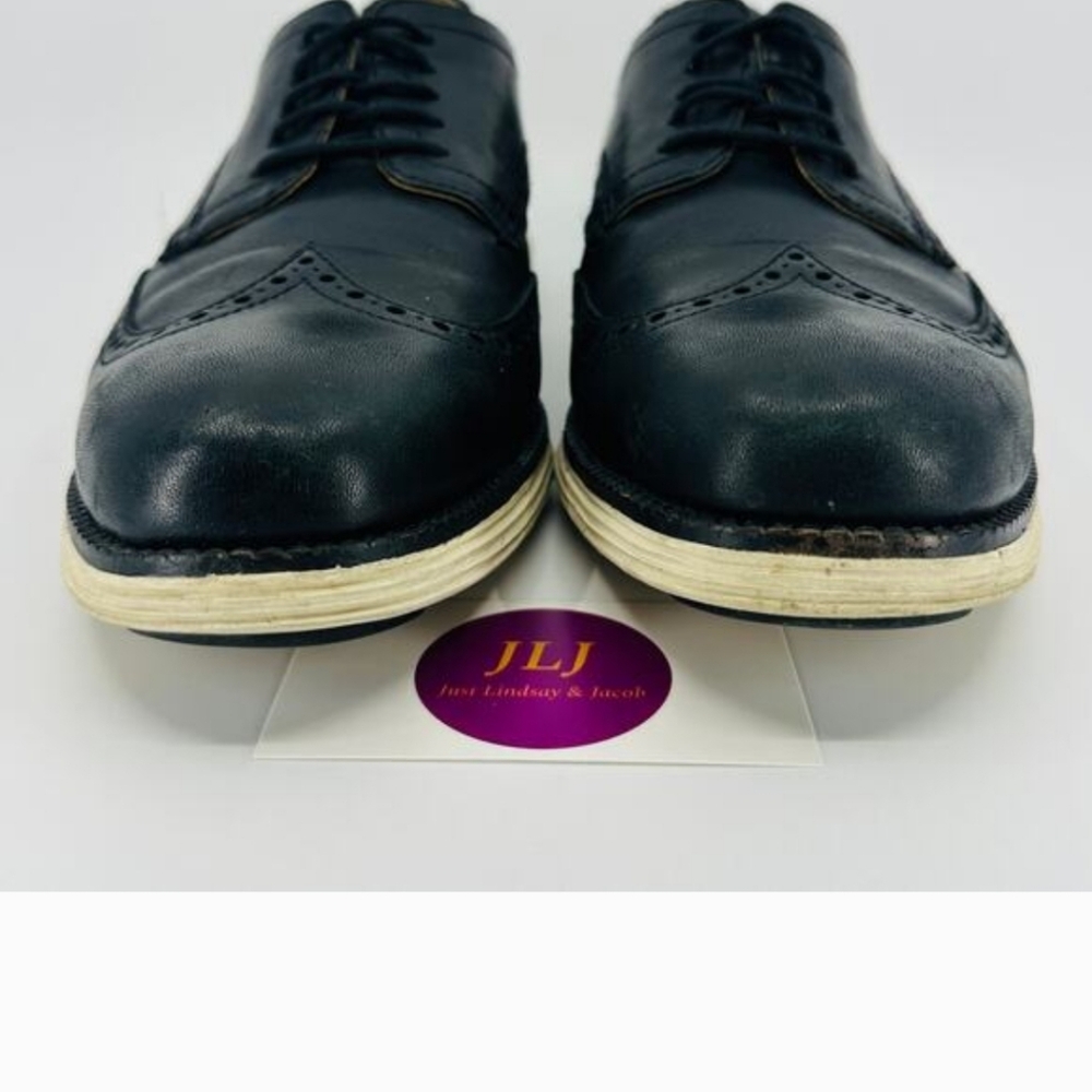 Cole Haan Men's Grand OS Black Leather Wingtip Oxford Shoes C24089 Size 10